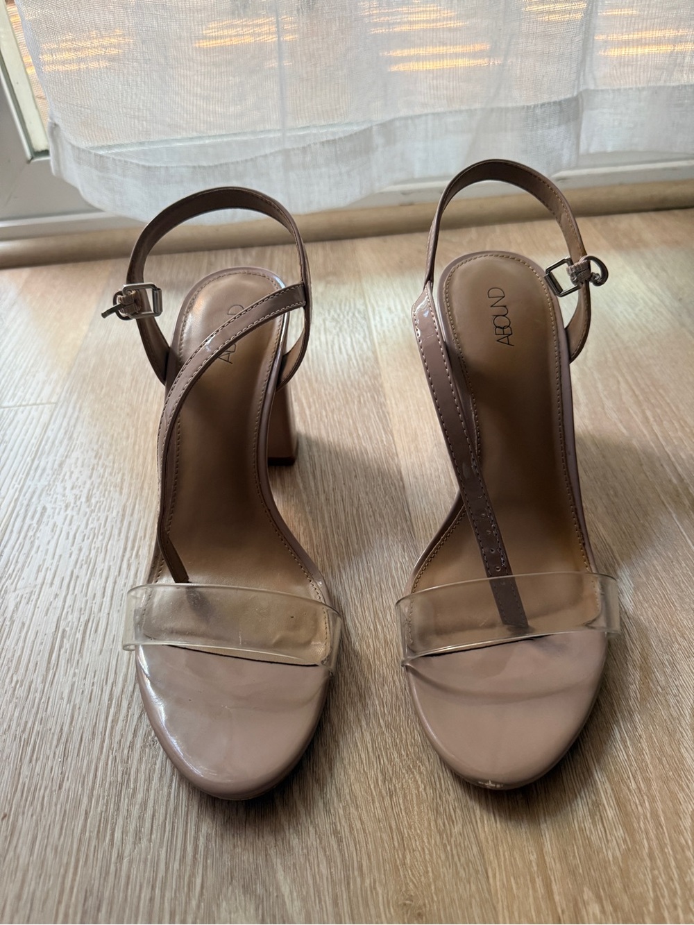 Abound Nude Clear-Strap Block Heel Sandals